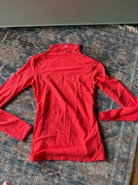 Skims Women’s Red Long-Sleeve Mock Neck Top